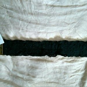 Anthropologie black lace belt nwt